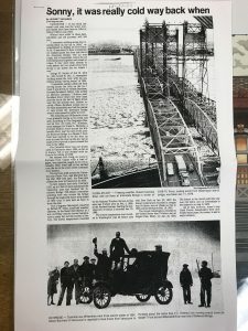 History of Columbia River Frozen Columbia River Newspaper Article
