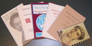 a selection of Mary Barnard's works on a table