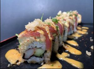 sushi rolls on a plate at Fuji's Grill & Sushi in Vancouver