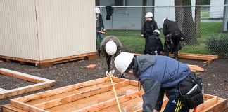 Evergreen Public School Students Habitat for Humanity students math