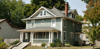 Two story house with covered porch
