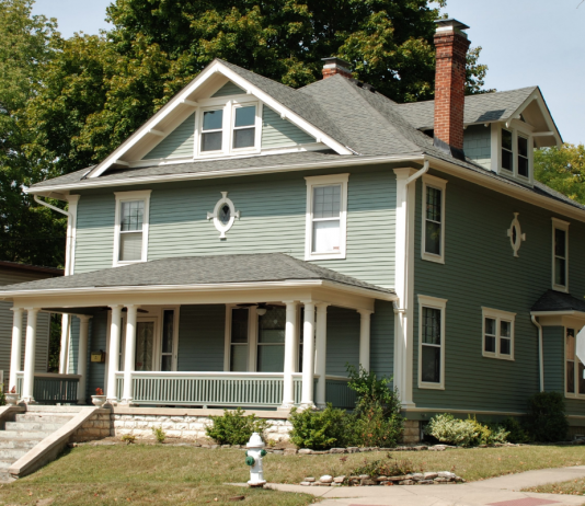Two story house with covered porch