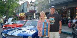 Best in Show winners Sam and Cherrie Melton, 1966 Ford Mustang Fastback.