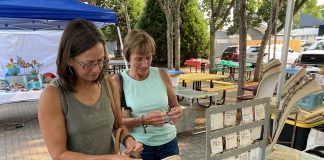 two women at a booth at the 2021 Washougal Art Festival