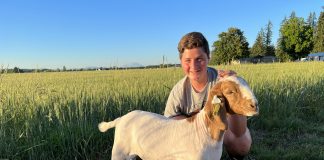 Sam with one of his 4-H goats