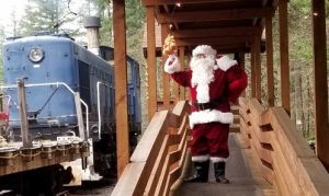 Santa at the Chelatchie Prairie Railroad train station